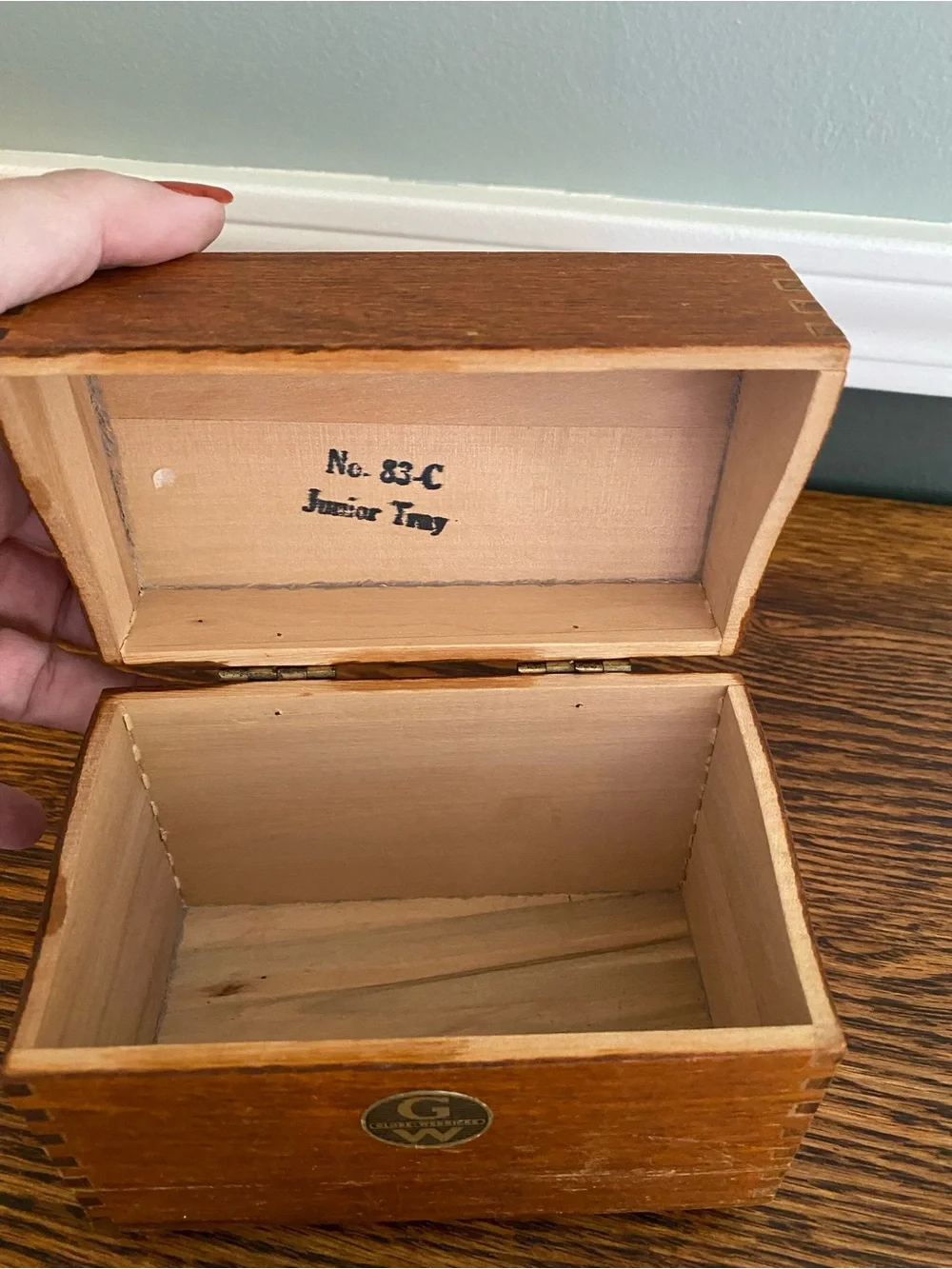 Vintage Globe Wernicke Wood Recipe Box, File Box, Card Box - Farmhouse Kitchen